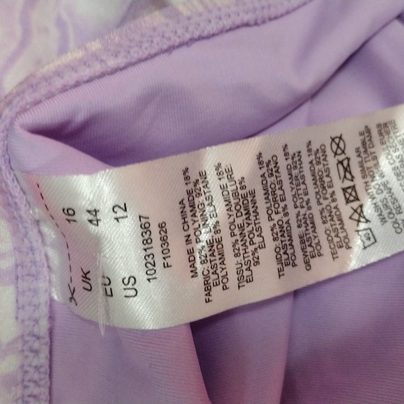 Topshop Purple Marbled High Waist Bikini Bottoms Size 12 NWT - Picture 5 of 12